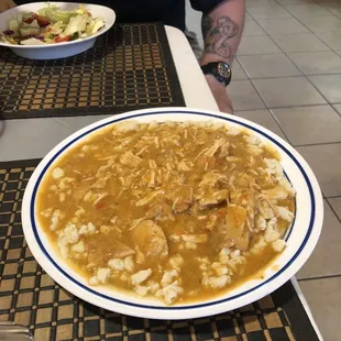 Tasteless chicken paprikash.