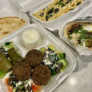 Veggie Plate, Greek Fries, Gyros