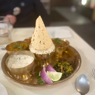 a plate of food on a table