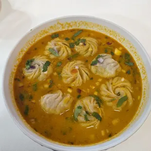 Veg momo soup