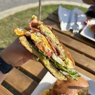 Egg wich with turkey bacon