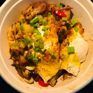 Crab cake with egg and potato! So,So,So delicious!! A lot of different flavors in your mouth