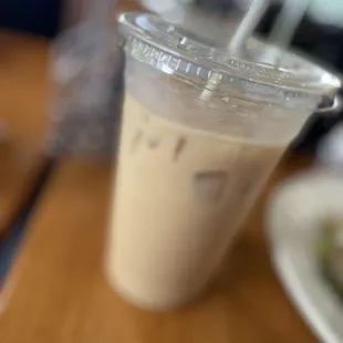 Iced hazelnut latte