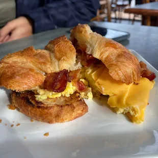 Bacon, egg, and cheese croissant