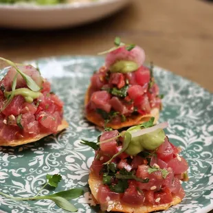 Tuna tartar tostada, very good!