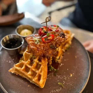 Chicken and waffles