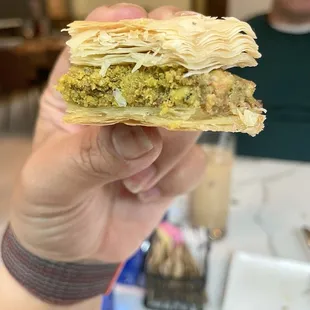 Baklava Pistachio after biting