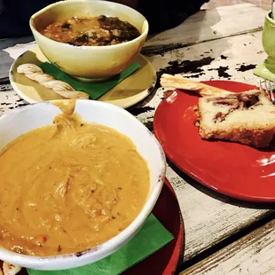Senegalese peanut stew, rustic lentil and potato soup, and Jewish apple cake. Everything is delicious and super fresh.