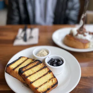 Grilled Cornbread | blueberry jam &amp; whipped clove butter