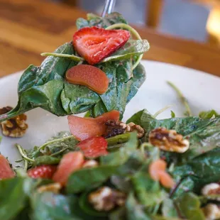 Strawberry Rhubarb Salad - IG: @nelson_eats