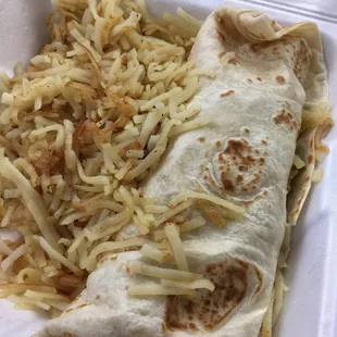 To go "breakfast burrito"