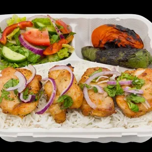 Chicken Breast or Thigh Kabob Plate