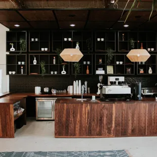 the interior of a coffee shop