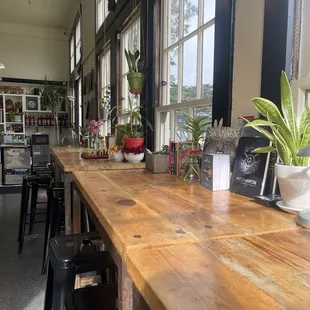 Bright cafe with a great view