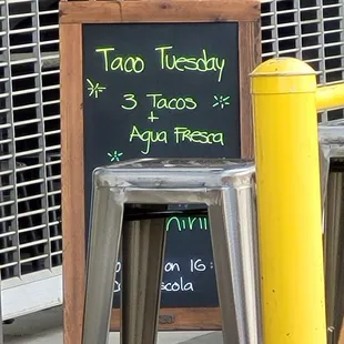 Taco Special on Tuesday.