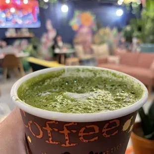 Frida matcha latte