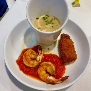 Sopa De Palmito, Gambas Al Ajillo and Croquetas De Jamon