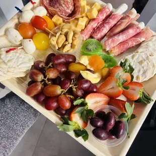 a platter of food