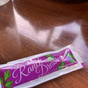 If you are served this avoid it at all costs!!!!! It is not Ranch, but soybean oil with high fructose corn syrup!!!