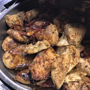 The hot foods area: Chicken!