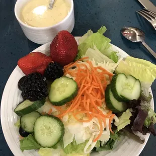 From the salad and soups buffet! Soup is creamed cauliflower!