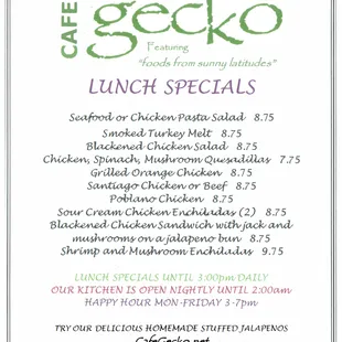 Lunch Specials