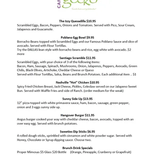 Saturday and Sunday Brunch