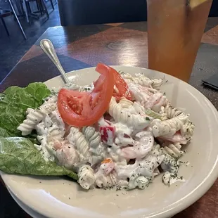 Cold Seafood Salad and an Arnold Palmer.