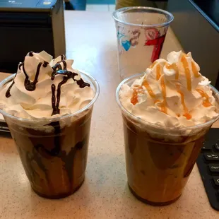 Iced mocha and Iced caramel