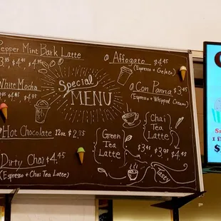 The Coffee &amp; Tea Latte special menu!