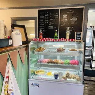 The bake case! Macarons, quiches, parfaits and more!