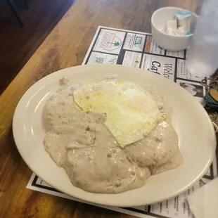 Biscuits &amp; Gravy with 2 Fried Eggs