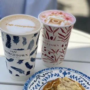 CHERRY BLOSSOM LATTE, LONDON FOG, GF SPINACH LEEK TURNOVERS