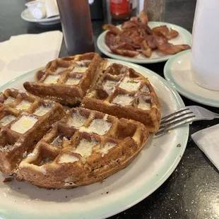 waffles, food
