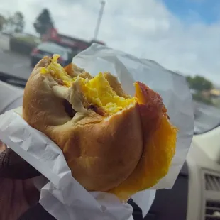 Bacon Egg &amp; Cheese on a Plain bagel toasted