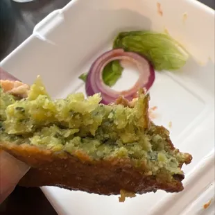 Falafel Burger falafel patty is extremely dry