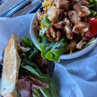 Fiesta Chicken Salad &amp; Club Sandwich