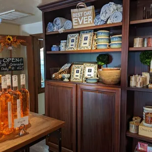 a display of bottles of liquor