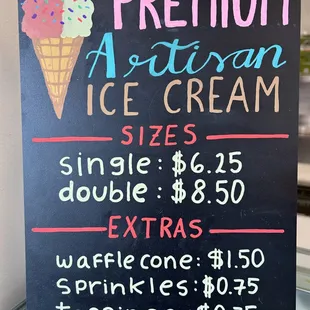 House-Made Ice Cream Menu