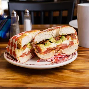 Breakfast Bagel With Bacon And Avocado