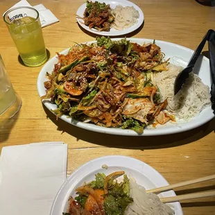 Sea snail salad with noodles  Green apple soda soju pitcher