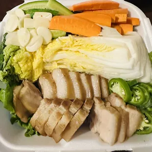 Pork Belly Slices w/ Napa cabbage wrap!!