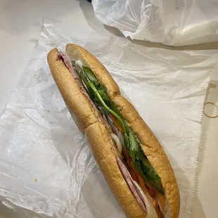 a sub sandwich on a table