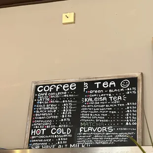 Drink menu