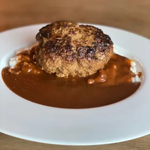"Hamburg" Steak Curry -- our specialty 12 ps juicy hamburg patty steak