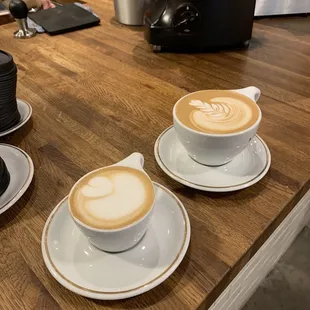 Cappuccino and almond latte