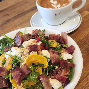 Delicata Ricotta Salad with bacon added