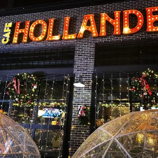Festive exterior. The domes have lights inside and are well heated. Easily fit 6 people inside.