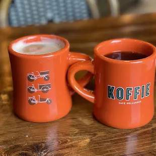 Cafe au lait, and a coffee