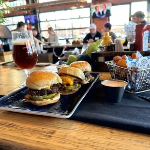 Sliders and House-Made Cheese Curds